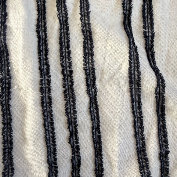 Banana Republic Ruffled Stripe Off the Shoulder Blouse - Black and Cream - Picture 3 of 6